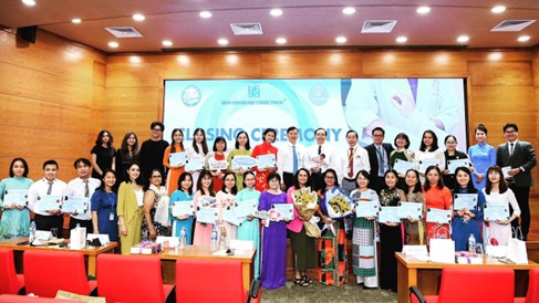 IWOCNEP students and staff at a course closing ceremony